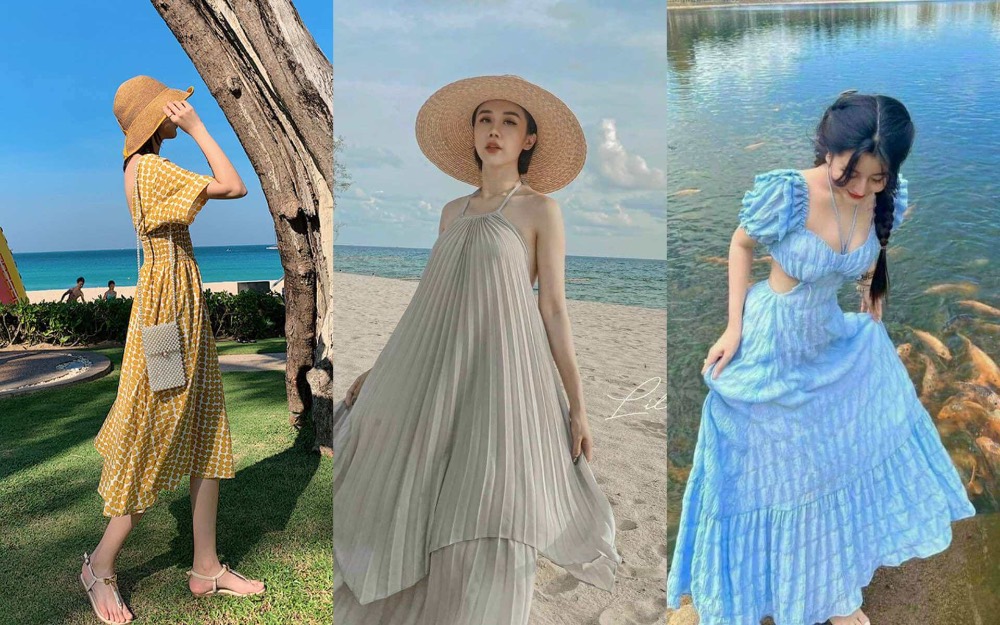 Váy maxi được nhiều cô nàng lựa chọn khi đi biển