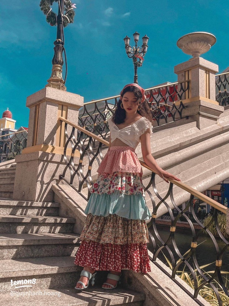 Du lịch Phú Quốc với một chiếc đầm bohemieng nổi bật